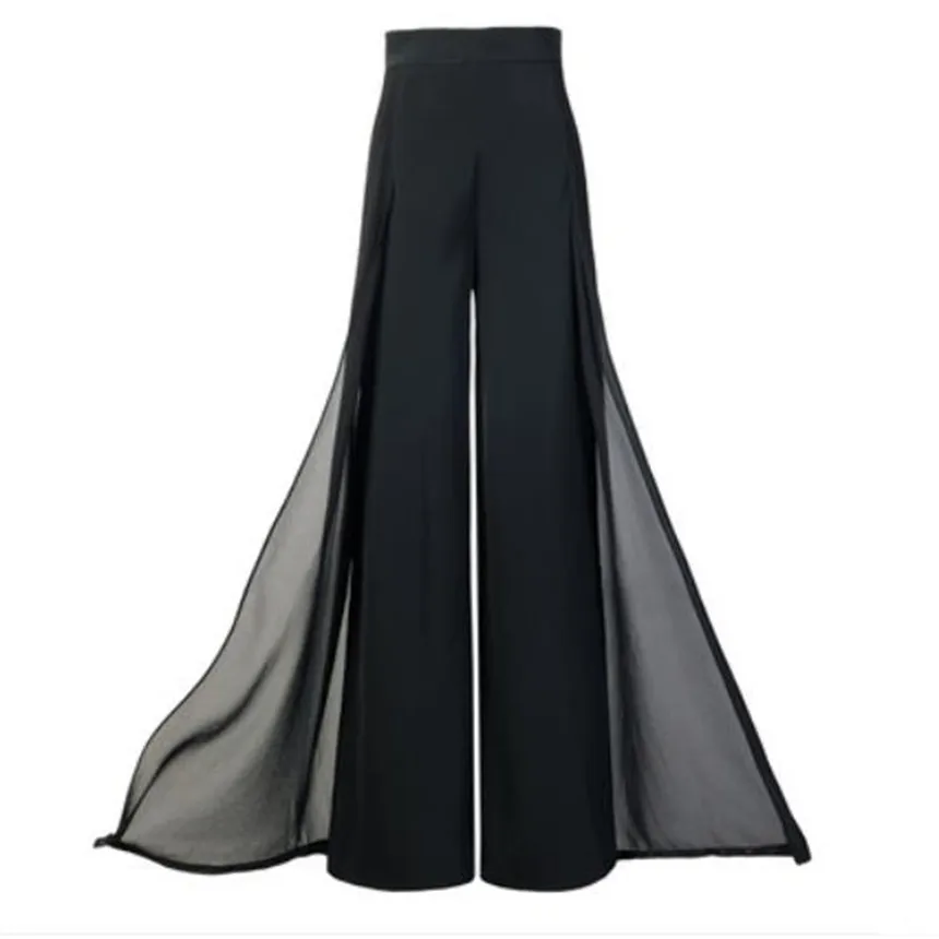 

2018 Spring Summer autumn Women Chiffon Wide leg Pants Loose Wide leg Pants Long Trousers ladies Skirts Pants