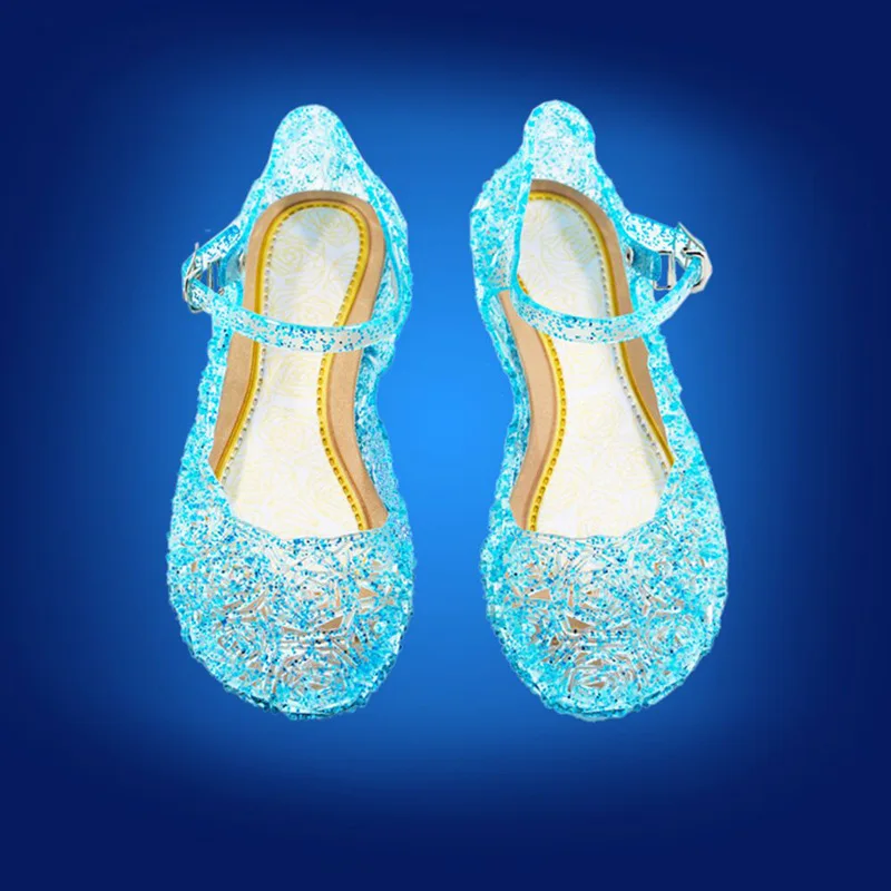 Обувь для снежной погоды; обувь с кристаллами Эльзы; обувь Золушки для девочек; обувь принцессы для детей