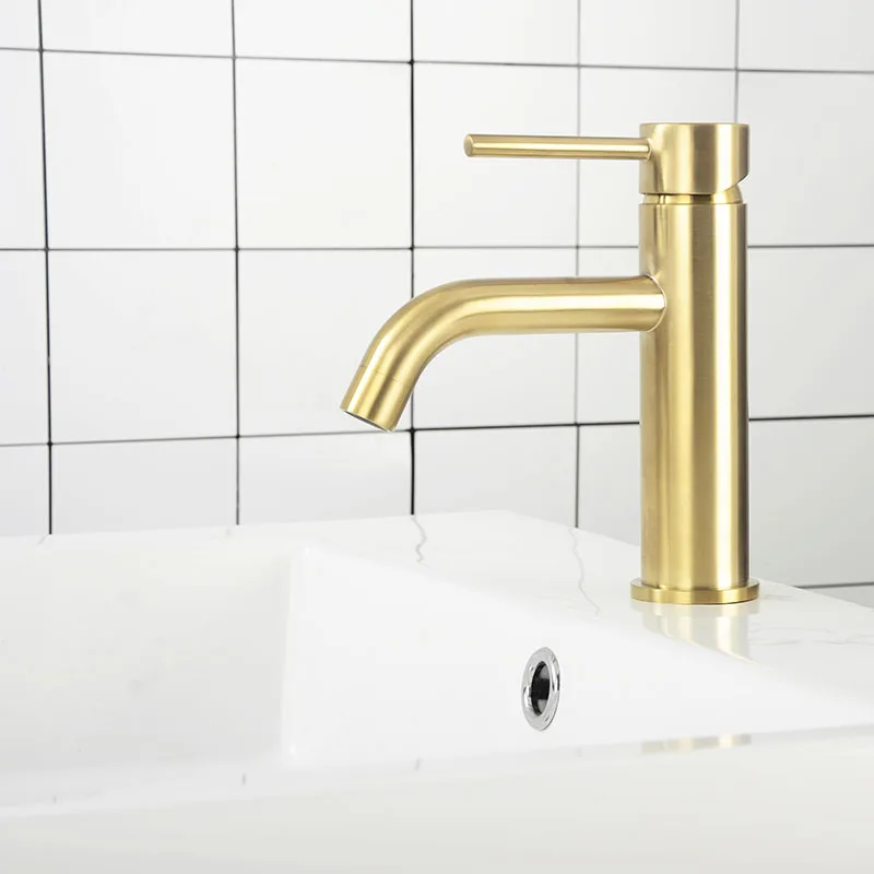 Günstige Bad Wasserhahn Mischer Wasserhahn Becken Wasserhahn Bad Waschbecken Messing Hahn Gebürstetes Gold   Grau   Matt Schwarz   Gold mischbatterien