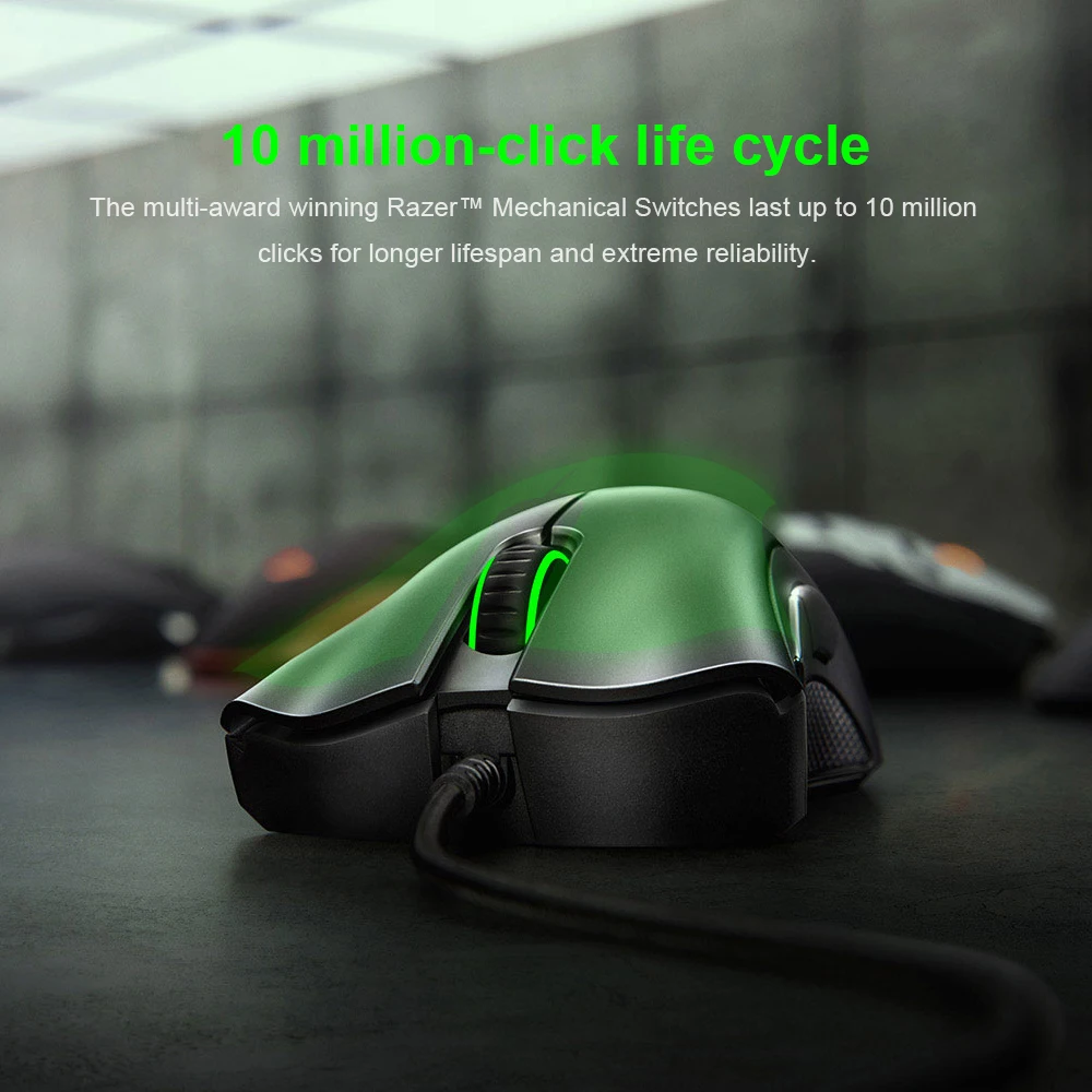 Razer DeathAdder Эфирная Проводная игровая мышь 6400 dpi оптический сенсор 5 независимо программируемых кнопок эргономичный дизайн