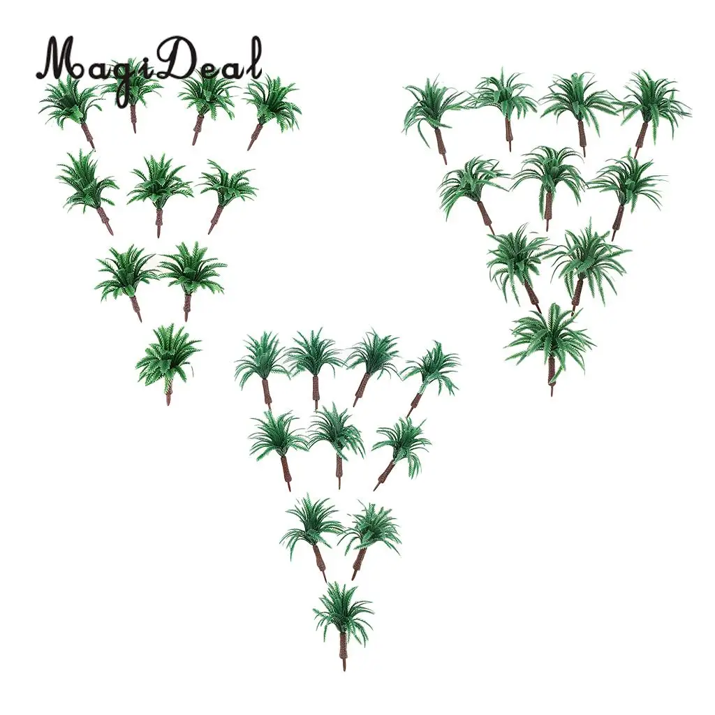 MagiDeal 10Pcs 4.5cm Green Tree Models 1/150 N for Train Railroad Railway Garden Courtyard Scenery Greenery DIY Landscape Prop