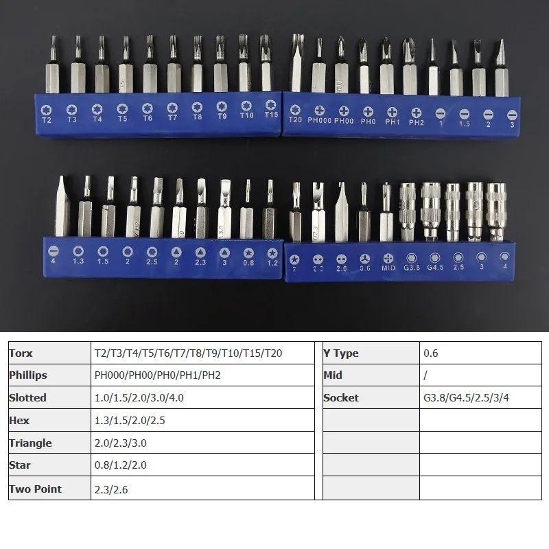 Набор отверток 46 в 1 Магнитный прецизионный отвертка инструменты Спиральные Биты Y, Star, Torx с отверстием. Разъем и т. д