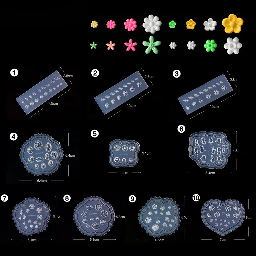 

1pc 3d UV Gel Polish Acrylic Powder Sculpture Mold Silicone Nail Art Flower Emboss Carving Template Manicure DIY Accessory New