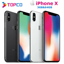 Apple iPhone X заводской разблокированный мобильный телефон 4G LTE 5," шестиядерный A11 двойной 12 МП ОЗУ 3 Гб ПЗУ 64 Гб NFC