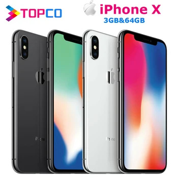 هاتف Apple iPhone X Factory الأصلي المحمول 4G LTE 5.8 بوصة Hexa Core A11 Dual 12MP RAM 3GB ROM 64GB/256GB NFC 1