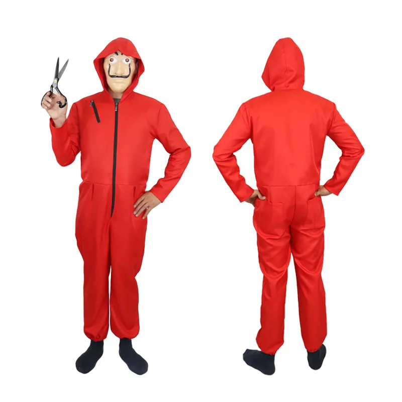 

Money Heist hot movie Salvador delivery Dali mask The Paper House Salvador Dali cosplay costume red monkeys Child adult uniform