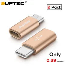SUPTEC 2 шт USB адаптер usb type C штекер Micro USB Женский адаптер типа OTG-C Конвертер Разъем для Macbook samsung huawei