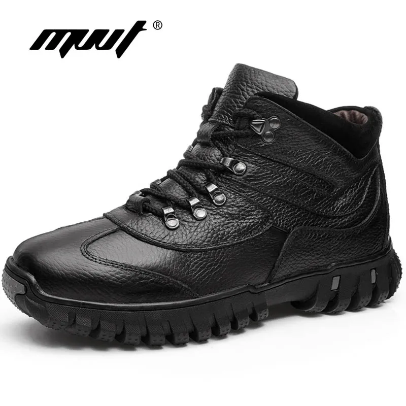 

MVVT Brand Super Warm Men boots Winter Leather Men Waterproof Rubber Snow Boots Leisure Boots England Retro Shoes For Men