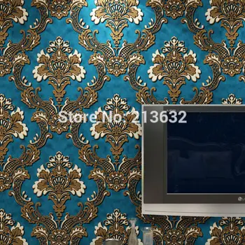 

ZXqz 49 Non woven wallpaper _ simple 3D stereo Damascus non-woven wallpaper wallpaper the living room bedroom style background