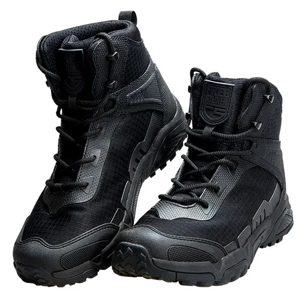 FREE SOLDIER outdoor sports hiking tactical military men boots tear-resistant shoes for climbing camping - Цвет: Black