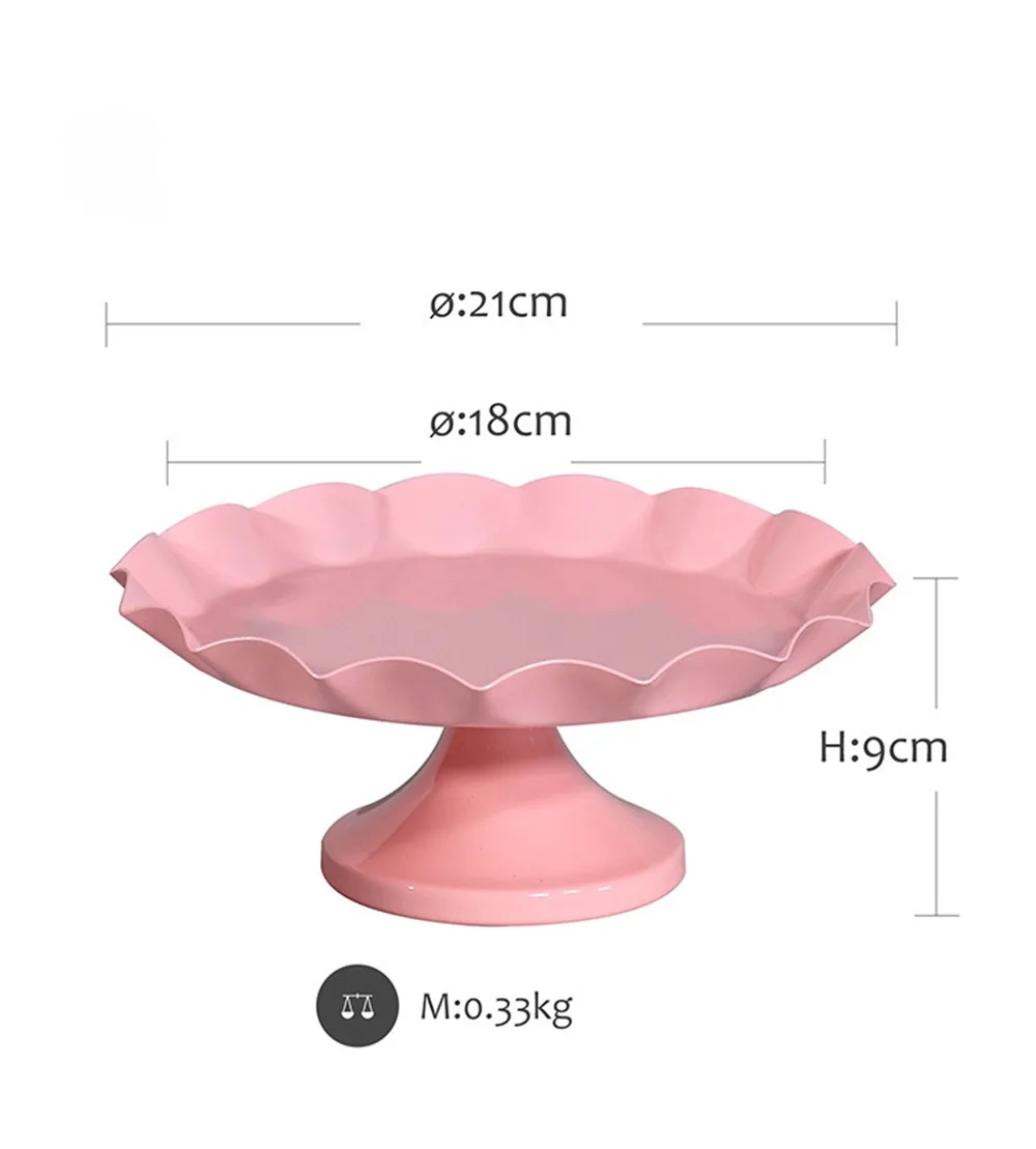 Нордический металлический лоток для хранения шикарный Ins съемный элегантный фруктовый торт десертная тарелка современный розовый ювелирный дисплей лоток Настольный Декор - Цвет: 2
