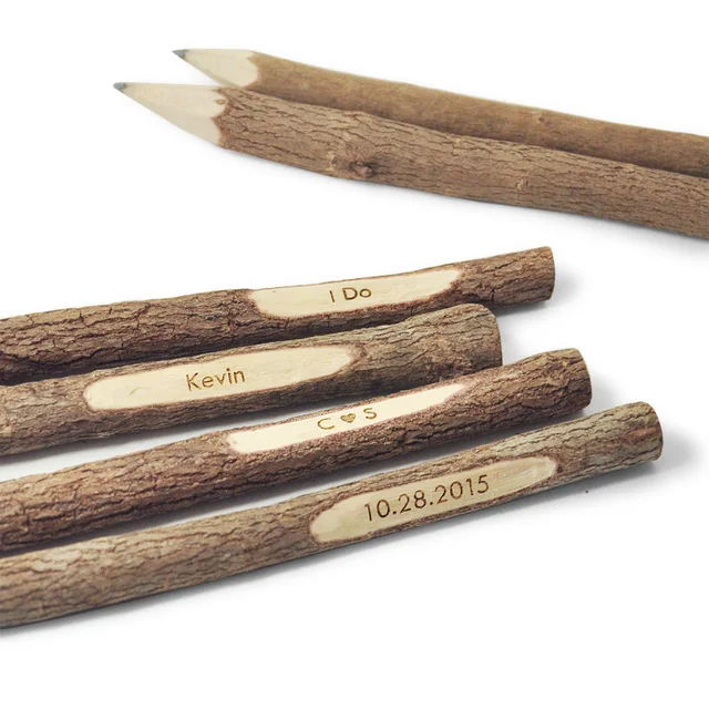 Personalized Twig Pen, Custom Engraved wood Pens,Rustic Wedding Pen