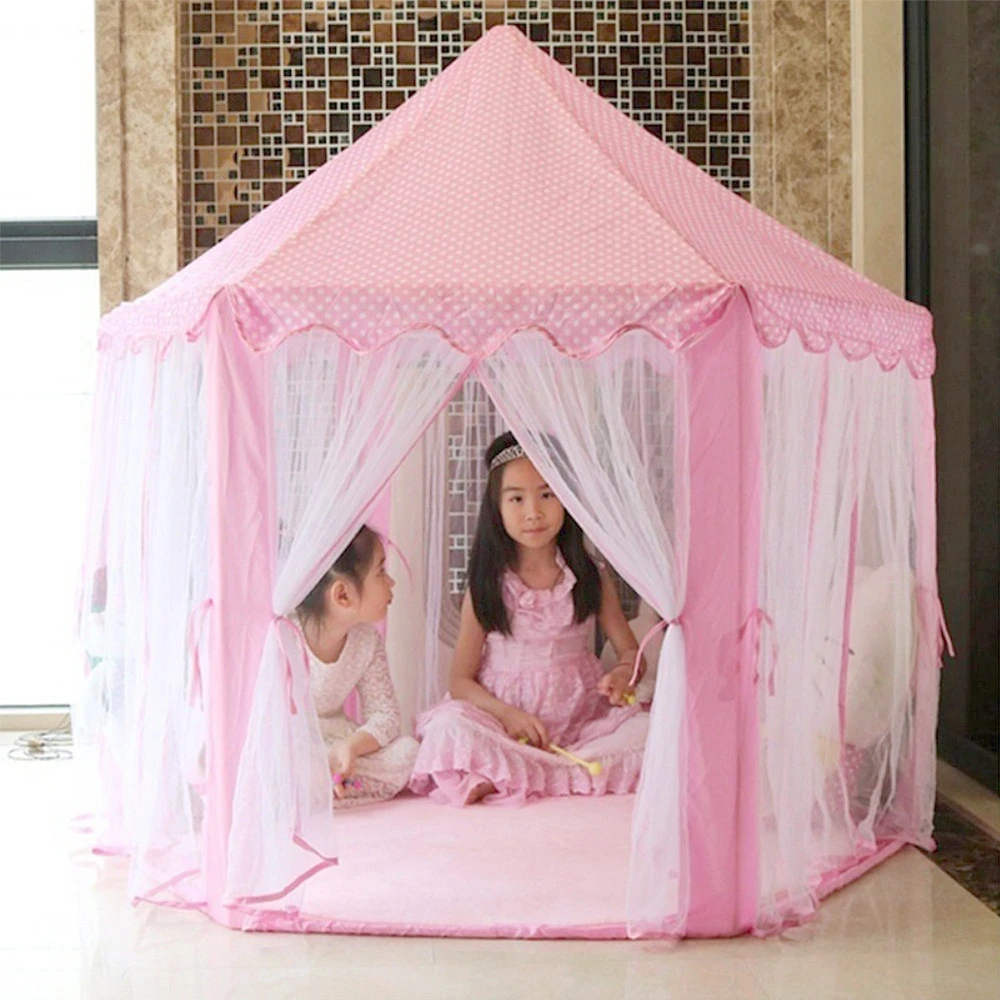 

Children Garden House Foldable Tent Large Princess Castle Tulle Playhouse Indoor Outdoor Play Tent