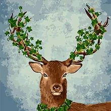 MOLEK DIY картина маслом по номерам, приносящий удачу олень абстрактная раскраска на холсте домашний Декор стены искусства для гостиной