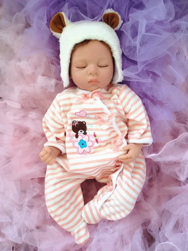 

55cm 22 inch silicone reborn sleep baby dolls toy, birthday gift for child baby kid, close eyes doll reborn girl brinquedos