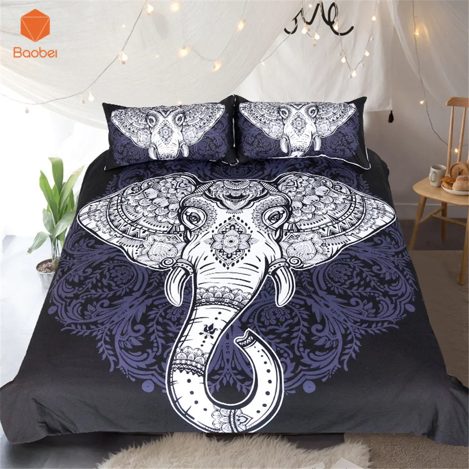 3Pcs Bedding Sets Golden Sun Moon Quilt Duvet Cover set Pillowcase