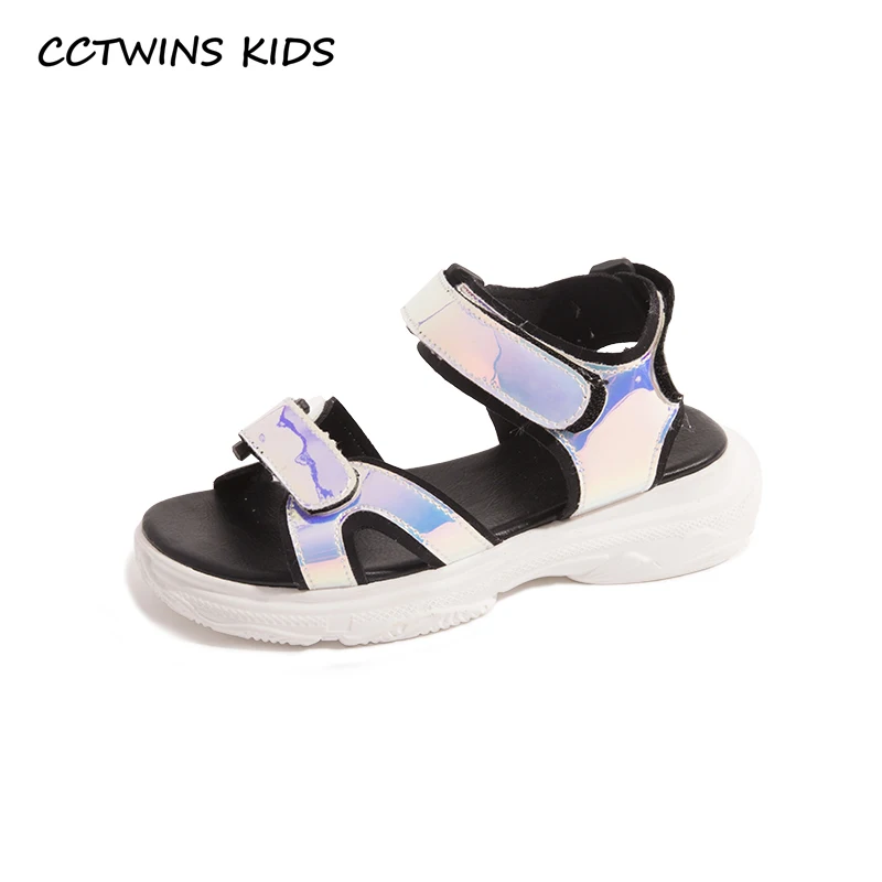 

CCTWINS Kids Shoes 2019 Summer Boys Fashion Beach Casual Sandals Girls Barefoot Sparkly Flat Children Baby Brand Soft Shoe BS268