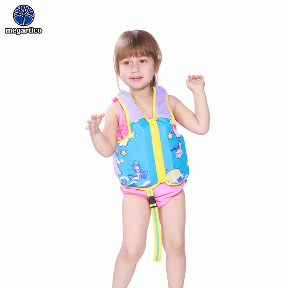 

Megartico Life Vest Children Mermaid Unicorn Swim Trainer Vest Shark Galaxy Life Jacket Kids Foam Float Swim Vest For 2-6 Years