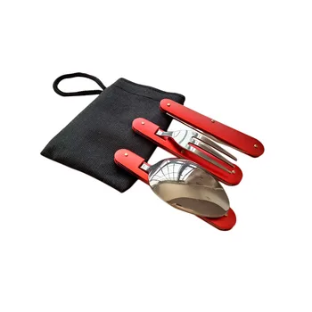 

High Quality Folding Portable Stainless Steel Knife Spoon Fork Utensils Outdoor Sports Camping Barbecue Picnic Dishes acampament