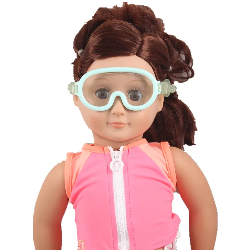 

15 styles glasses Doll Accessories Boneca Our Generation light Blue Swimming Goggles Fit 18" Girl Doll Clothes