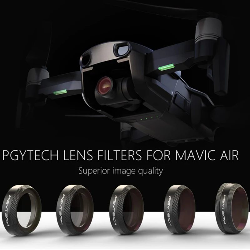 In Stock PGYTECH NEW Filter For DJI MAVIC Air Lens Filters UV CPL ND4 ND8 ND16 ND32 Filter kit MAVIC Air Drone Camera Accessory