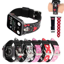 Ремешок YUKIRIN Dots Minnie Mickey из натуральной кожи для Apple Watch серии 5 4 3 2 1 ремешок для iWatch 38 42 мм 40 44 мм мышь