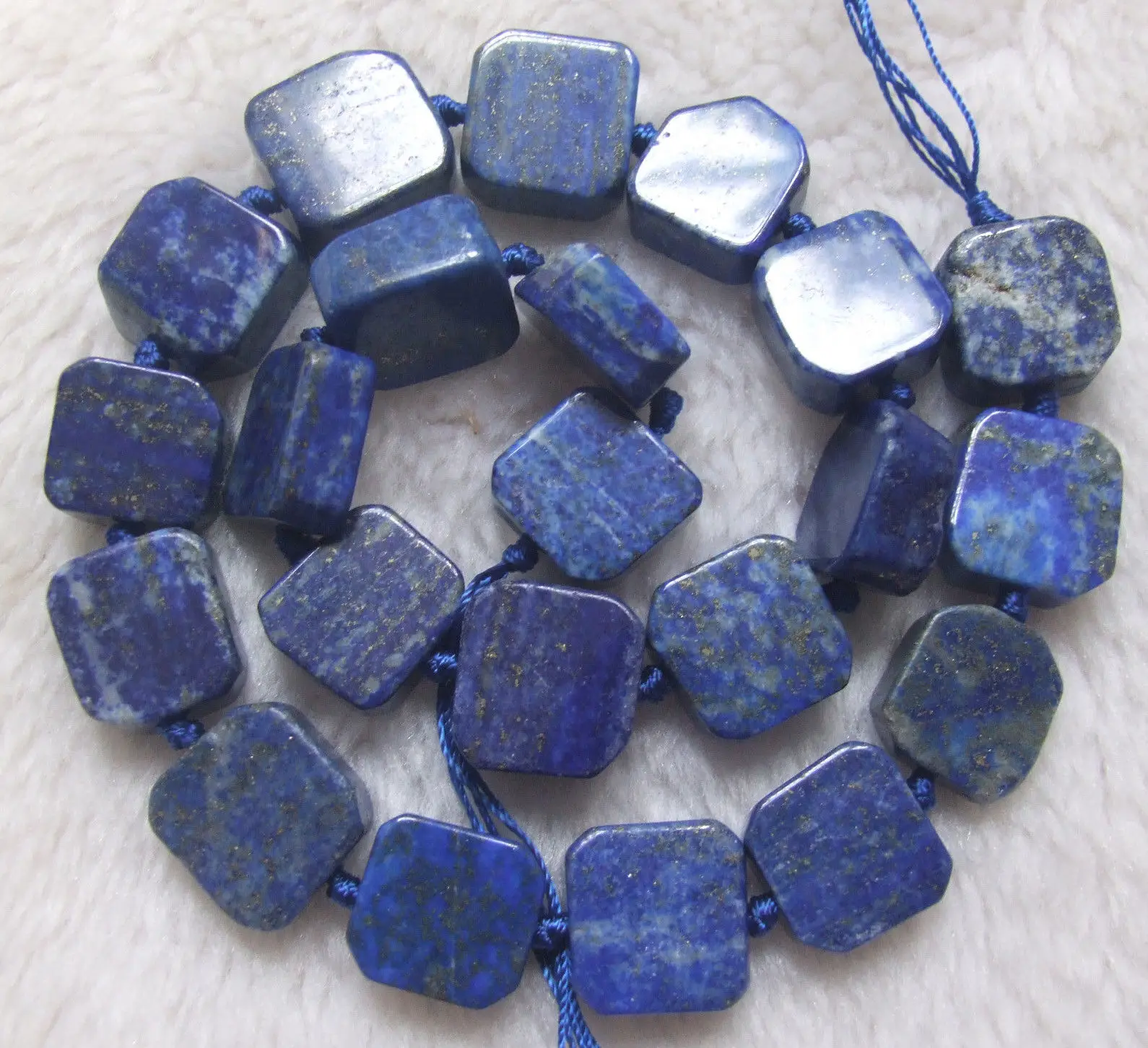 15mm Blue Lapis lazuli Near Square Loose Beads 15.5&quot | Украшения и аксессуары
