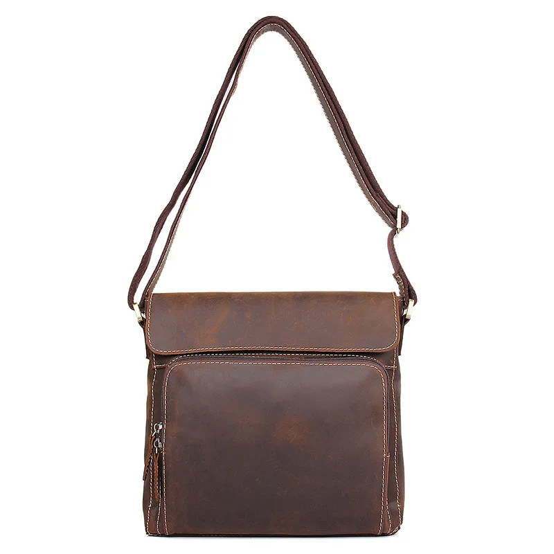 BOLEKE crazy horse Genuine Leather Men bags fashion retro Handbag Shoulder Vintage Cow Bag Men Messenger Bags business Briefcase