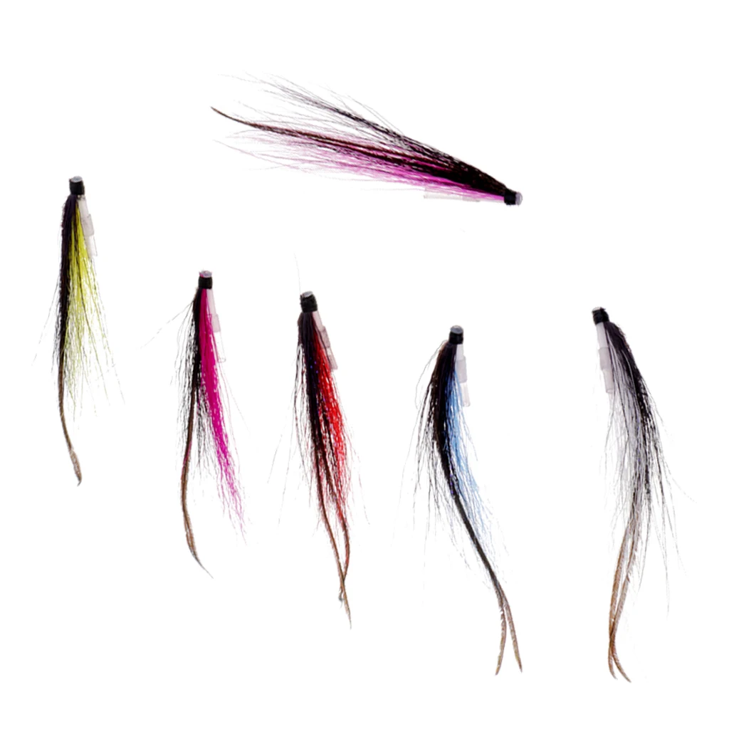 6Pcs Tube Fly Fishing Mini Sunray Shadow Riffle Hitch Salmon Flies 6 Colors Fishing Lures leurres de peche Senuelos de pesca