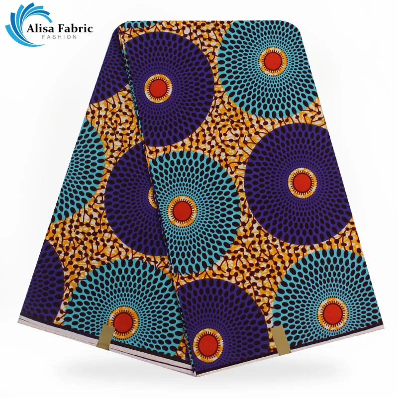 

African Print Wax Fabric 6 Yards/pcs African Wax Hollandais 100% Cotton Guarantee Dutch Real Wax High Quality For Sewing