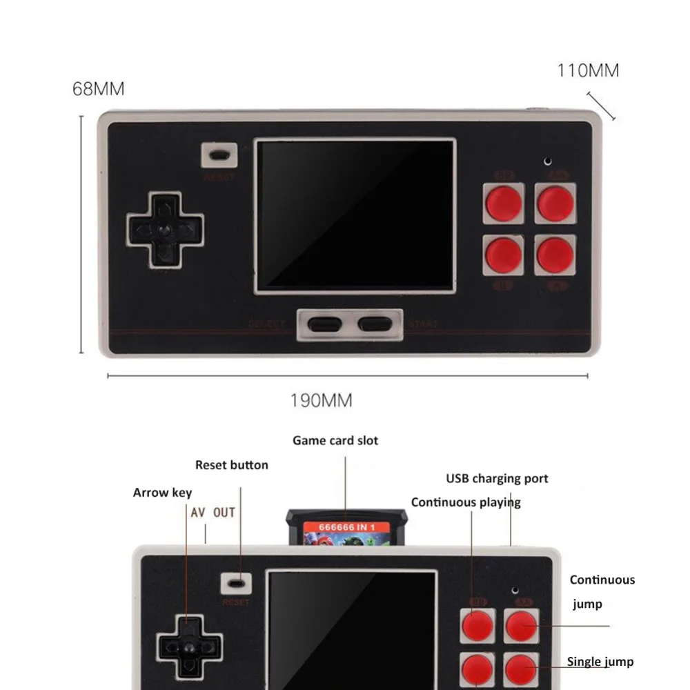 Новая классическая портативная игровая консоль 2," NES FC600 в 1 HD Классическая игра SUP подключаемый ТВ-выход игровой автомат геймпад