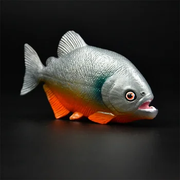 

New sealife animal 12cm big piranha fish figures collectible figurine kids educational toys children Christmas Gift