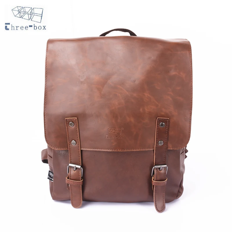 

Black PU Leather Backpack School Bag Cute For School Men Hot Satchel Bags Cover Magnetic Hasp New 2014 140819