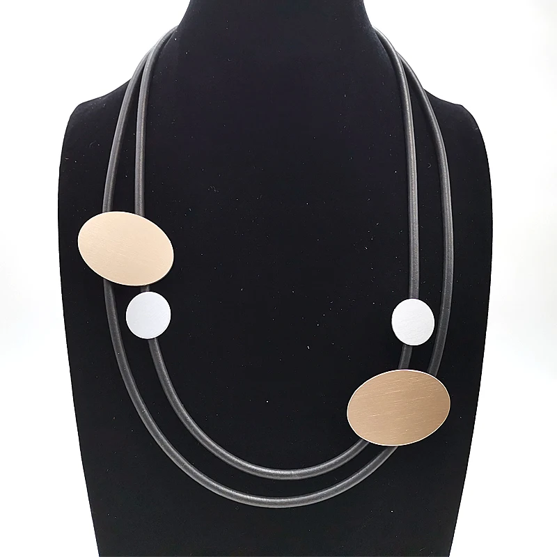

YD&YDBZ Rose Gold Pendants Choker Handmade Leather Necklace Elasticity DIY Gift Adjustable Sweater And Dress Accessories Jewelry
