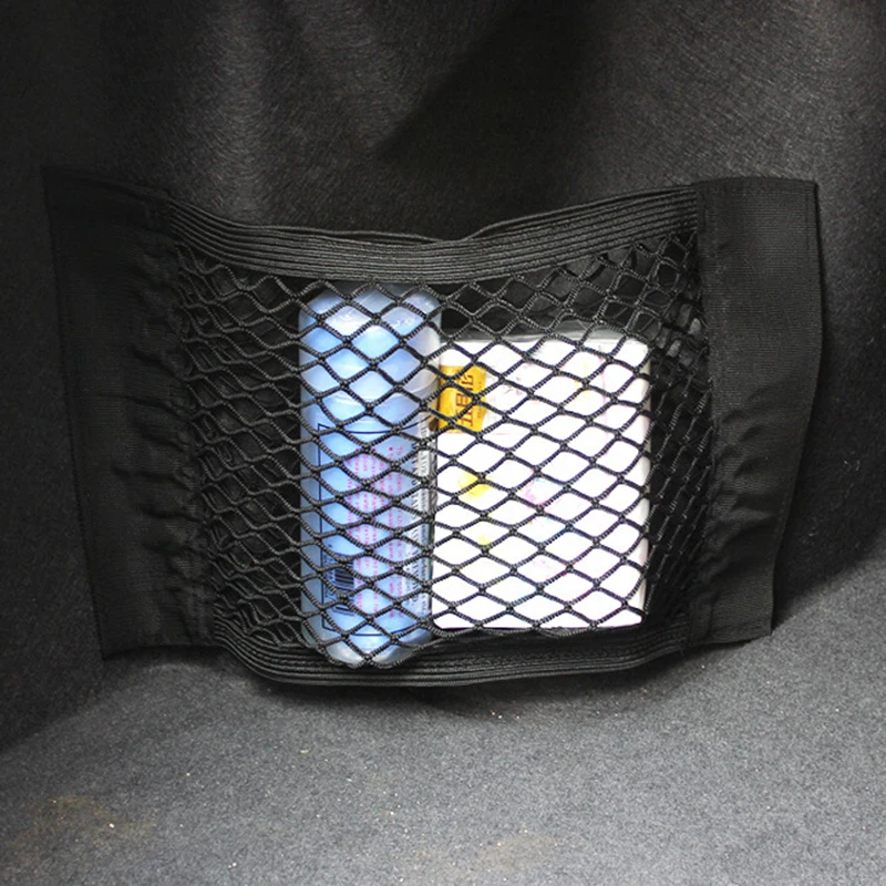 Ящик для хранения в багажник автомобиля сумка сетка сумка 40 см* 25 см автомобильный Стайлинг держатель для багажа карманная наклейка органайзер для багажника Волшебная клейкая лента