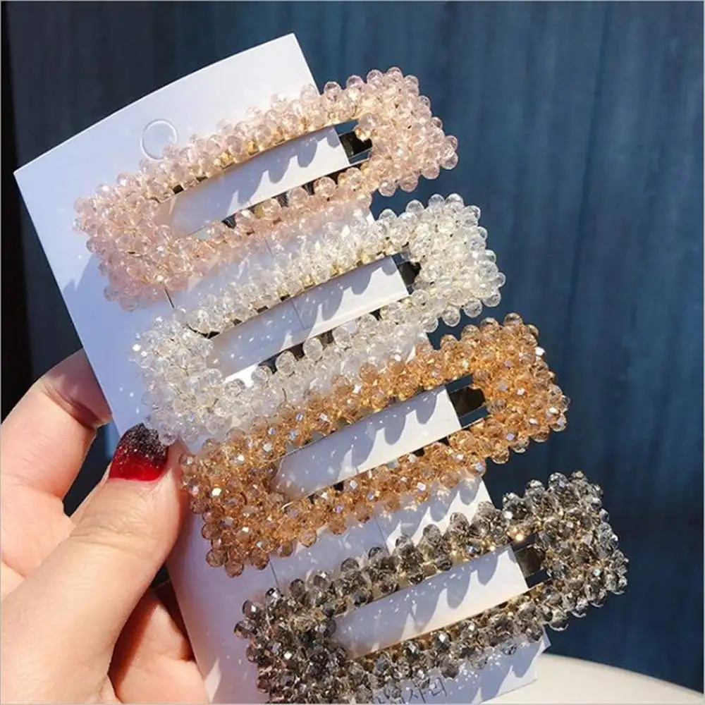 2019 Bling Rectangle Crystal Pearl Hair Clip Snap Barrette Stick Hairpin Hair Styling Accessories For Women 2019 Bling Rectangle Crystal Pearl Hair Clip Snap Barrette Stick Hairpin Hair Styling Accessories For Women