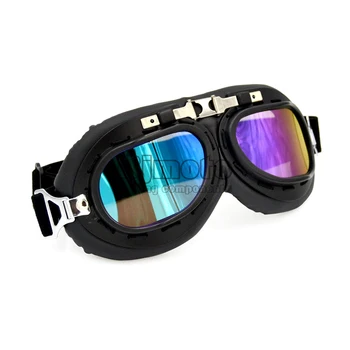 

BJMOTO Retro Jet Men Women Motorcycle Scooter PU leather Pilot Ski Dirt Bike Cycling Motocross Goggles