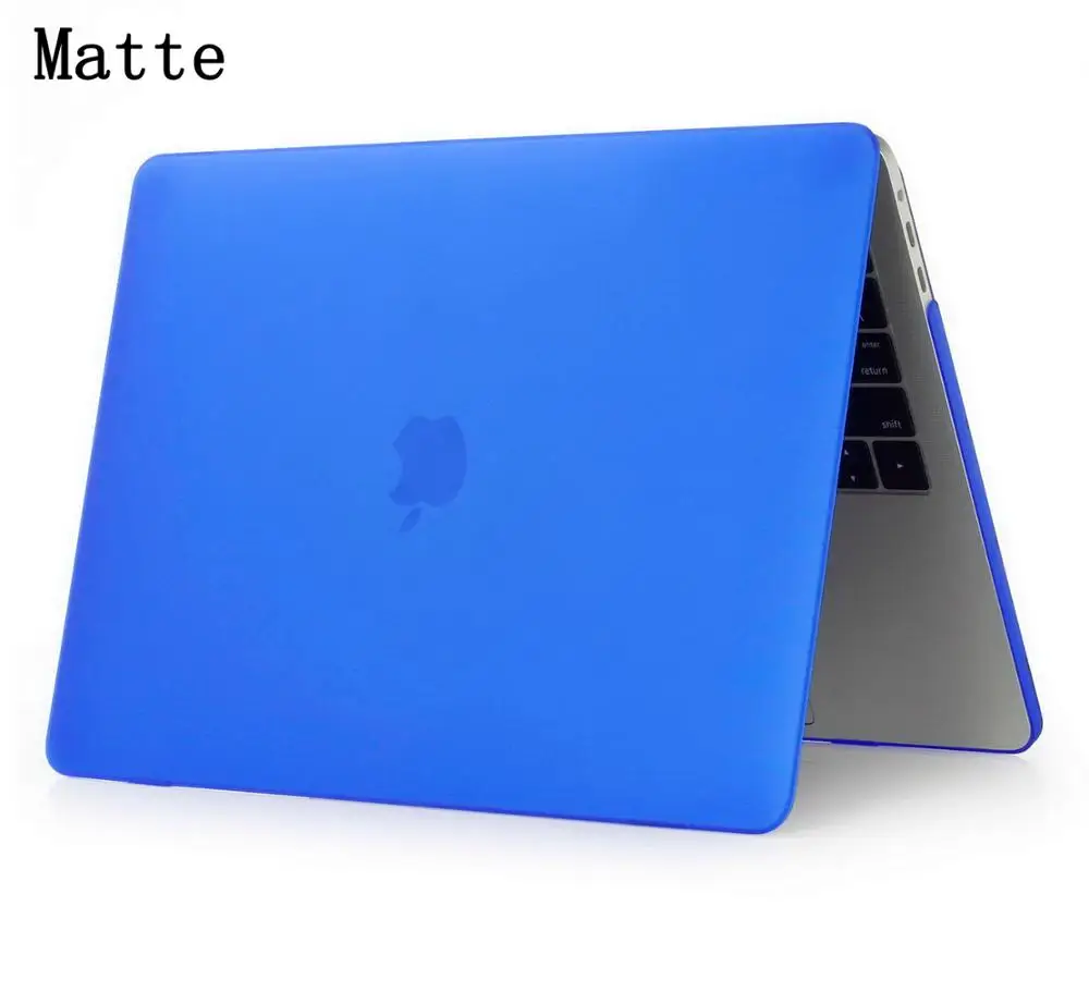 Чехол для ноутбука Apple MacBook Air Pro retina 11 12 13 15 дюймов для mac book New A1932 Pro 13 15 с сенсорной панелью+ чехол для клавиатуры - Цвет: Matte  Dark blue