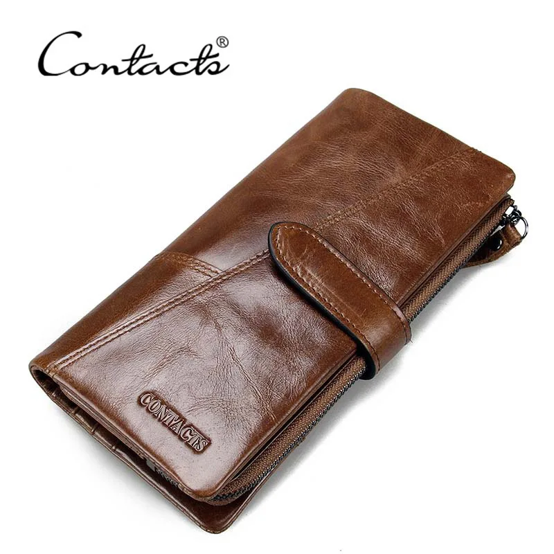 

Men's Wallet with Purse Patchwork Slip Case Long Clutch Coin Wallet Card Holder Genuine Leather Wallet for Credit Cards 2019