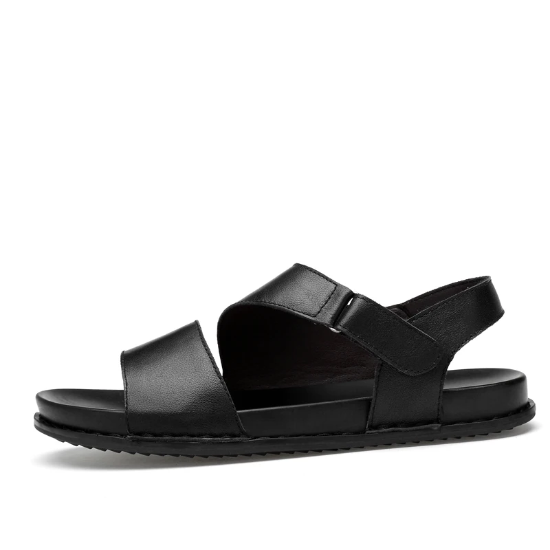 Moda Verão Genuíno Sapatos Masculinos Da Praia Dos Preto Alta Homens Couro Sandálias Grande Do Tamanho De 45 Qualidade 4WqfwSU8