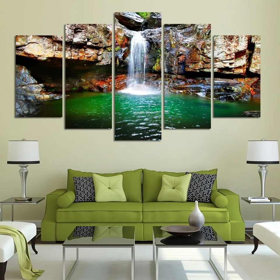 For Living Room Modern HD Printed Pictures 5 Panel