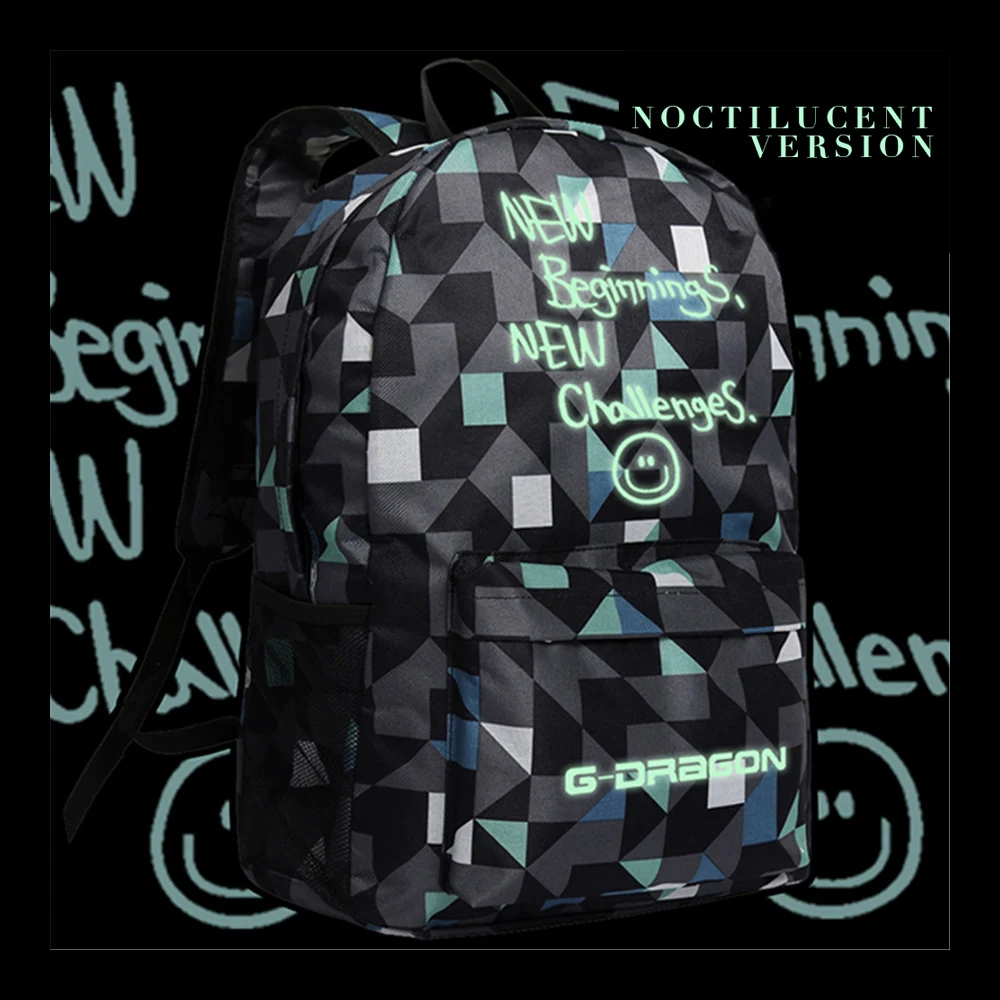 

Zshop Korean Star Bigbang Backpack Light in Dark ShoulderBags