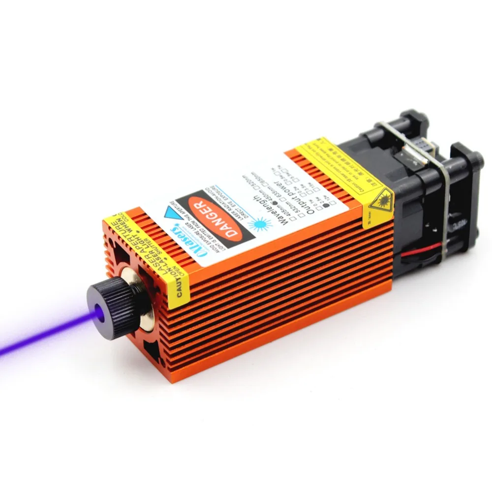 

oxlasers 2.5W 3.5W 5W blue laser modules for laser engraving machine DIY laser head for CNC cutter with PWM Orange heat sink