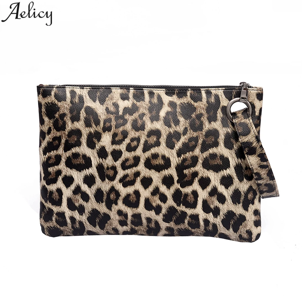 

Aelicy Women Leopard Evening Party Bag Fashion Pu Leather Hand Bag High Quality Day Clutches Designed Wrist Bag Hot Sales