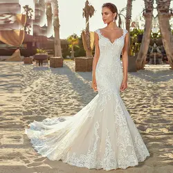 Vestido De Noiva 2019 длинное свадебное платье русалки на заказ Плюс Размер свадебное платье с аппликацией свадебное платье