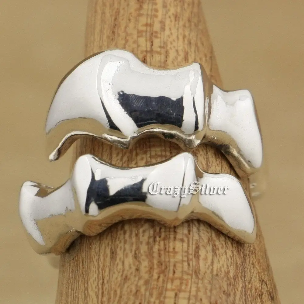 925 Sterling Silver Adjustable Claw Mens Biker Rocker Punk Ring 9W010 Free Size 8 to 11