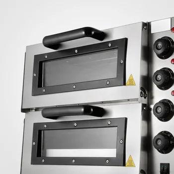 

Turn On The Power Supply Heating Up Quickly 3000 W Pizza Baking Oven Stainless Steel Double Deck