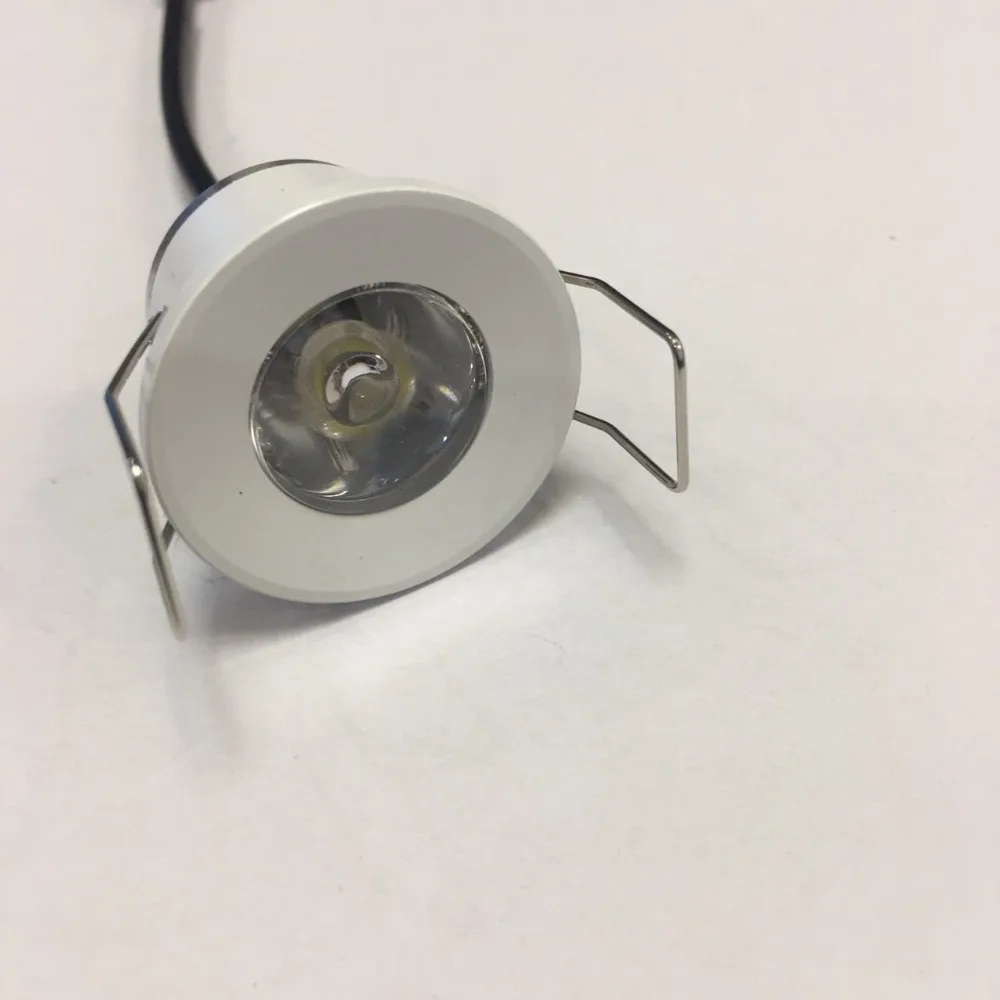 5pcs new model LED Mini Cabinet Downlight 1W diameter 31mm dc12v silver Frame Recessed Ceiling No Flicker Spot Lights For Home
