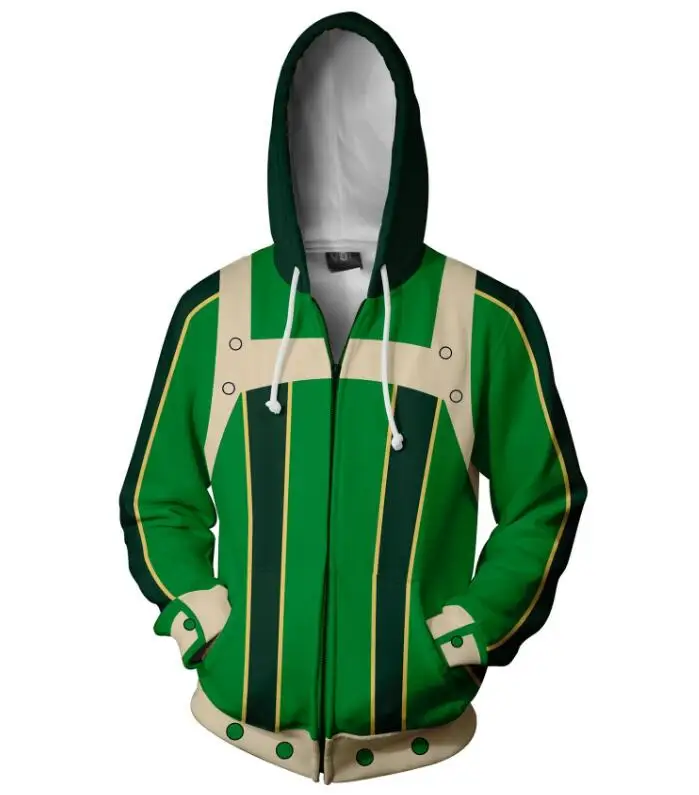 

My Hero Academia Froppy Tsuyu Asui Cosplay Costume Spandex unisex Halloween costume sports jacket coat hoodie