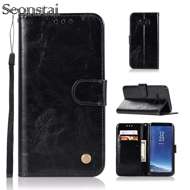 

For Coque Samsung Note 8 Case Wallet Folio Magnetic Cover Retro Genuine Leather Cases for Samsung Galaxy A5 S7 Edge S8 S9 Plus